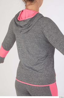 Mia Brown casual dressed grey hoodie sports upper body 0006.jpg